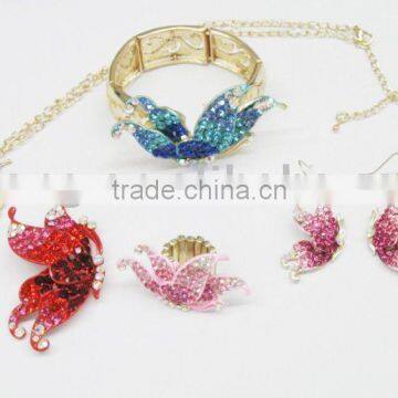 2014Fshion butterfly jewelry set/accessory