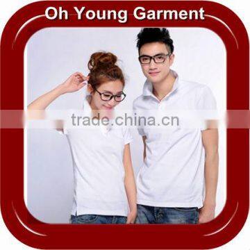 Mens cotton clothing brand name blank plain white short sleeve polo shirt