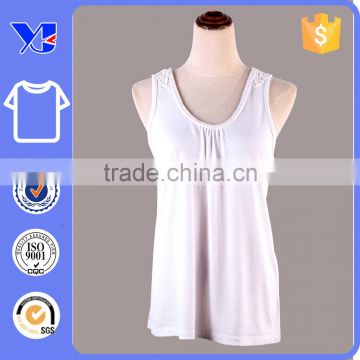 100% rayon white t-shirt sjtops for women loose tops