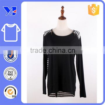 Leather handfell imitation flocking 180g pure women polyester stripe t-shirt