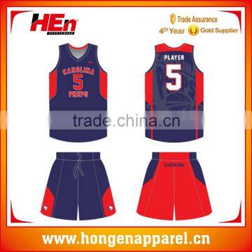 Hongen apparel Sublimation Reversible Custom Basketball Jersey,Best Latest Basketball Jersey and shorts Design