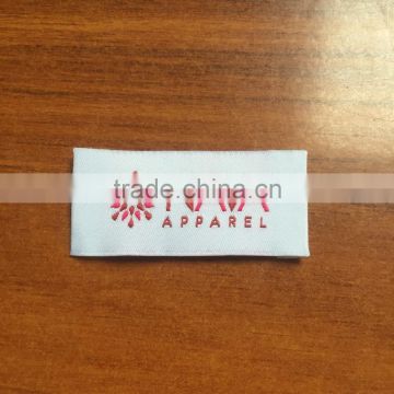 2017 Custom end folded high density damask woven labels