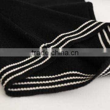 High Quality Child Elegant White Black Patchwork Long Sweater With Lace photo-4