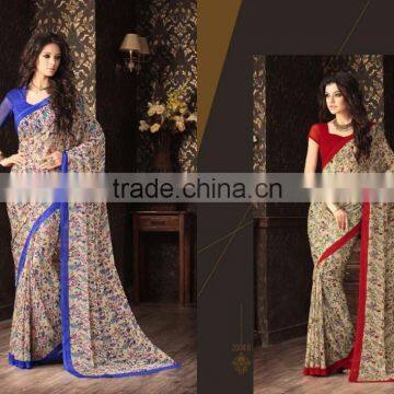 Designer Printed chiffon Saree