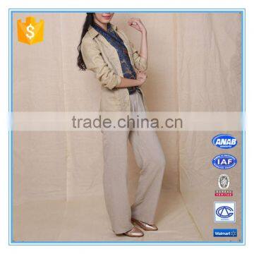 Top Fashion Women Linen Loose Pants In Garment Dye