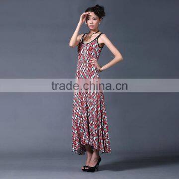 red white diamond shape sleeveless strap back three bows long maxi dress