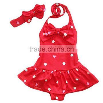 Baby Girls Classical Dots Swimsuit 1 Piece Frock Design Hot Products 2017 photo-4