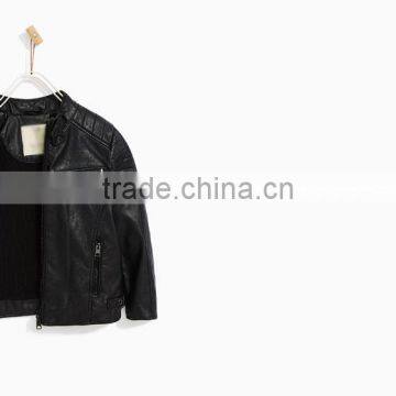 Manufacturer Price Custom Motorcycle Kids Leather Jacket Boys photo-3