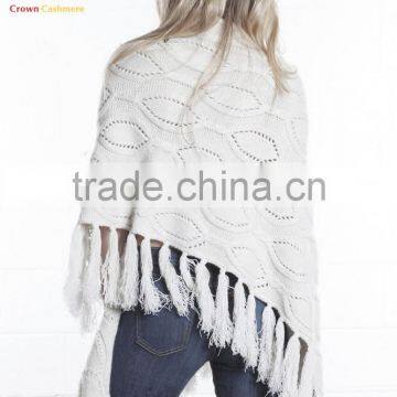 Wholesale Ladies Knitted Wool Poncho photo-4