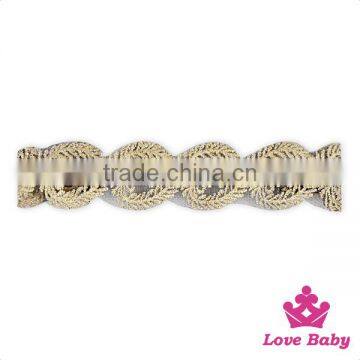 Lovely Baby Girl Knit Lace Flower Hair Accessories Skinny Elastic Pony Bridal Wedding Boho Headband photo-4