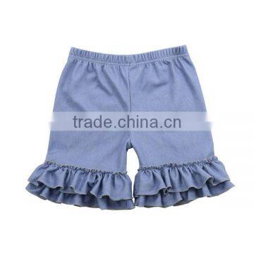 2017 wholesale ruffle shorts children kids jeans wear children in bulk denim shorts