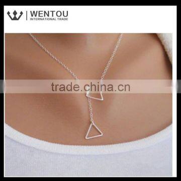 Wholesale Simple design Geometric triangulation short necklace