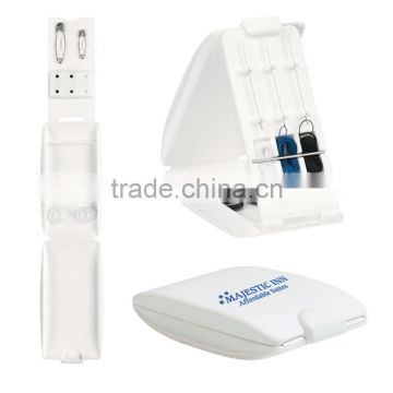 Budget Pre-Threaded Fold Up Sewing Kit - includes threaded needles, buttons, safety pins and comes with your logo