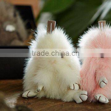 Genuine Mink Fur Ball Keychains/Rabbit Shape Handbag Decorations