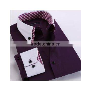 Latest Shirt Designs for Men 2016 Customise Solid Color Men's Dress Fashionable Long Sleeve Uniform t Shirt photo-5