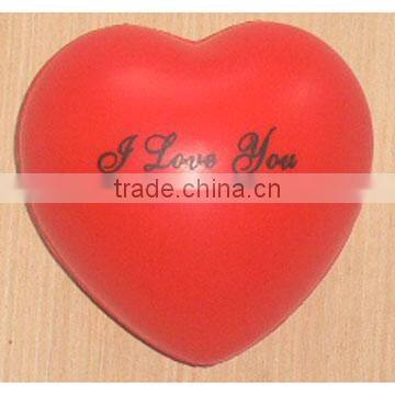 Heart shape PU ball with logo print PU stress ball