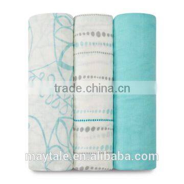 Premium bamboo muslin swaddle blanket 47"x47"