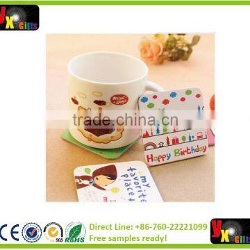 Cute Cartoon Paper Coaster Drink Coffee Tea Cup Mat Pad Square