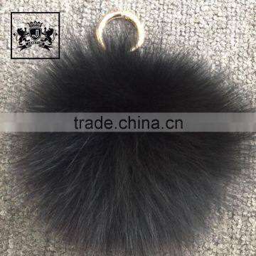 2017 Factory cute pom pom ball real fox fur balls keychain gadgets