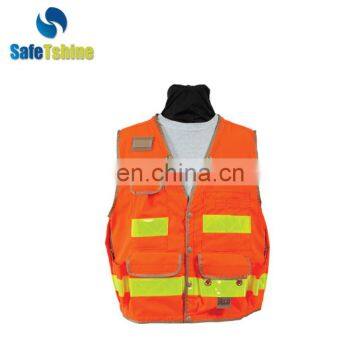 China professional manufacture multi pockets reflective vest