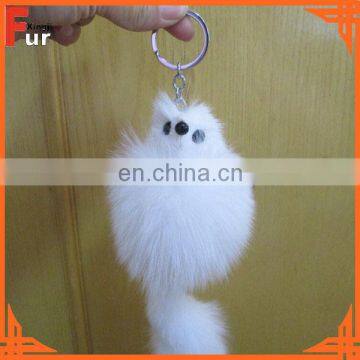 Large Fox Shaped Fox Fur Keychain