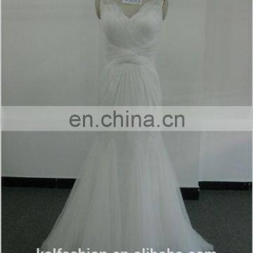 EBX-3 V-neck simple designs wedding dress