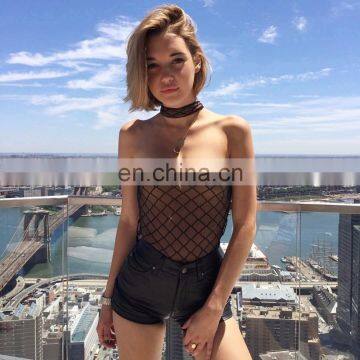 women wosexy&club bodysuit net mesh off shoulder sleeveless spandex bodysuit