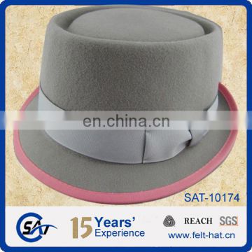 Fashion 100% wool felt pork pie hat for women