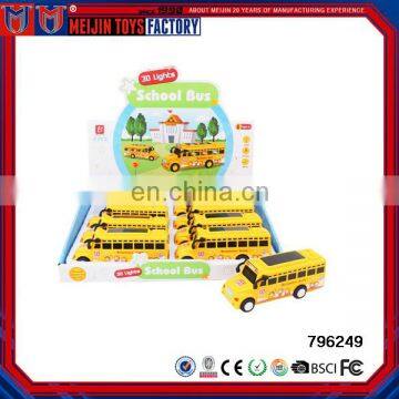 China educational toy plastic DIY children car toys school bus toys with lights and sound