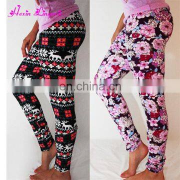 Top Selling women printed long lularoe made waistband custom fitness leggings push up