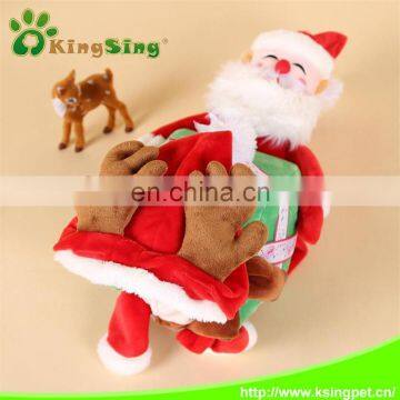 Pet Dog Cat Christmas Xmas Costume Santa with gift Pet Apparel Three Dimensional Winter Clothes