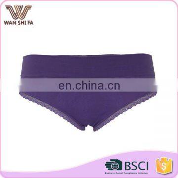 Nylon purple flower printed lace anti-bacterial butt enhancing panty