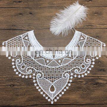 white embroidery collar shiny poly lace for wholesale clothing