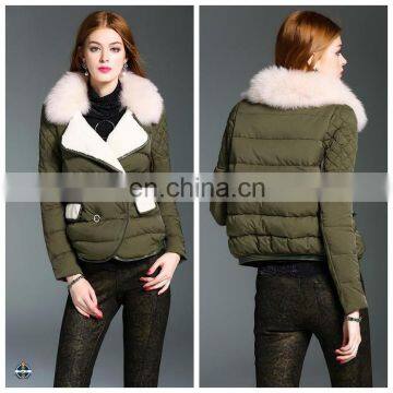 T-WJ514 Fur Collar Short Design Latest 2017 Quilted Coats and Jackets Woman