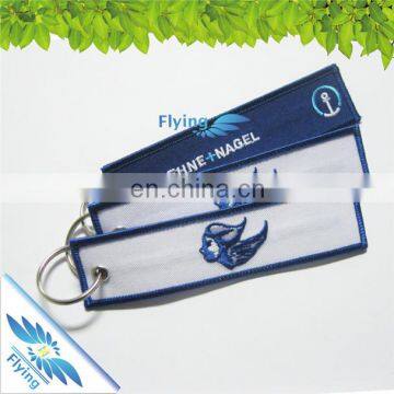 business advertising item cheap embroidery keychains with jacquard logo in bulk sale,