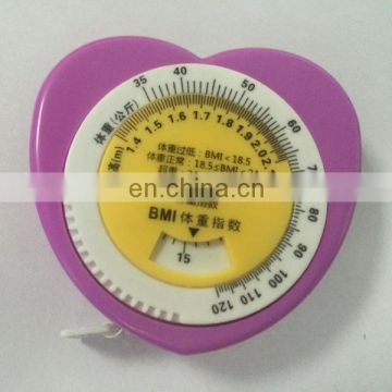 plastic big heart-shape BMI Tape measure