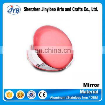 hottest sale red aluminum pocket mirror laser own company logo for promotion