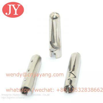 20mm shiny nickle color bullet shape shoelace tips