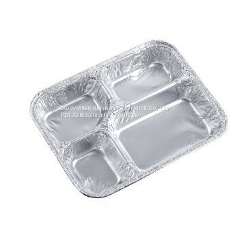 Disposable 4 Compartment Aluminum Foil Meal Tray With Lid photo-2