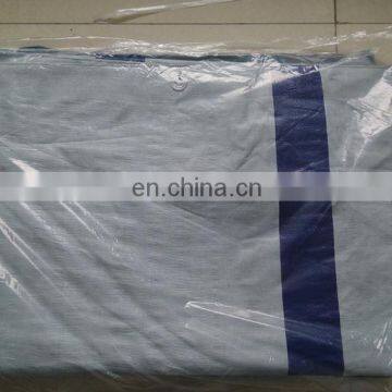 white plain plastic tarpaulin sheeting with blue reinforced band for mud flap,ground sheeting