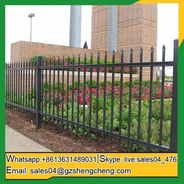 Black coated 2 rails cheap aluminum picket fence