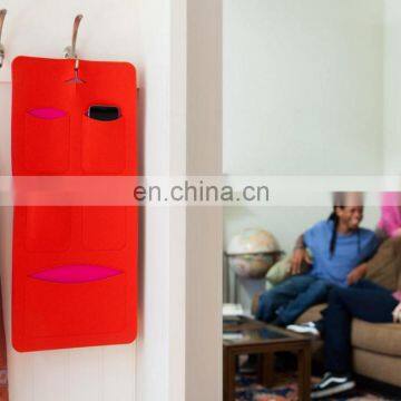 New Design 5 Pockets Wall Hanging Felt Fabric Cell Phone Charger Holder Storage Bag for Party photo-7