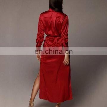 Hot Selling Sexy Dress Woman Clothing Latest Design Long Sleeve Long Dresses photo-3