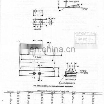 ASTMD 412 Dumbbell Rubber Tensile Sample Die Cutter photo-2