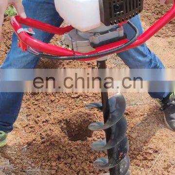 Gasoline hand push ground drill petrol tractor hole digger screw earth auger soil