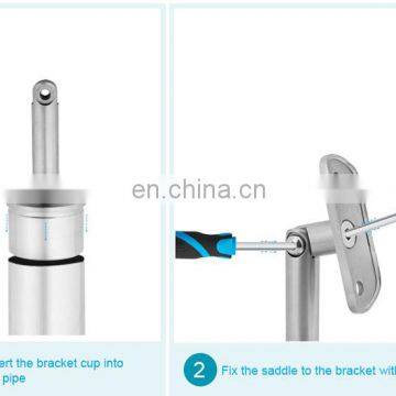 304 Stainless Steel Vertical Removable Handrail Tube Brackets Casting Balustrade Adjustable Support photo-5