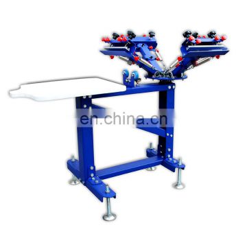 E411L floor type micro adjust four color one station single wheel screen printing machine