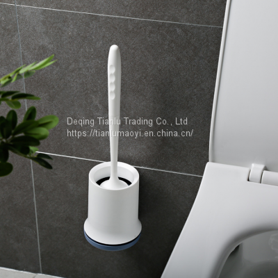 Toilet Brush TPR Soft Hair Toilet Brush no Punching Long Handle Household Toilet Suit Dead Corner Wall Mounted photo-4