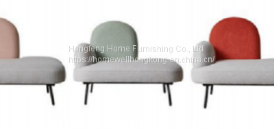 fty direct supplying european style fabric sofa 2 seater HF-Q203 with black powder coated metal legs livingroom furniture