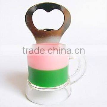 Beer Cup Shape Sticker, Beer Bottle Opener with Ffridge Magnet